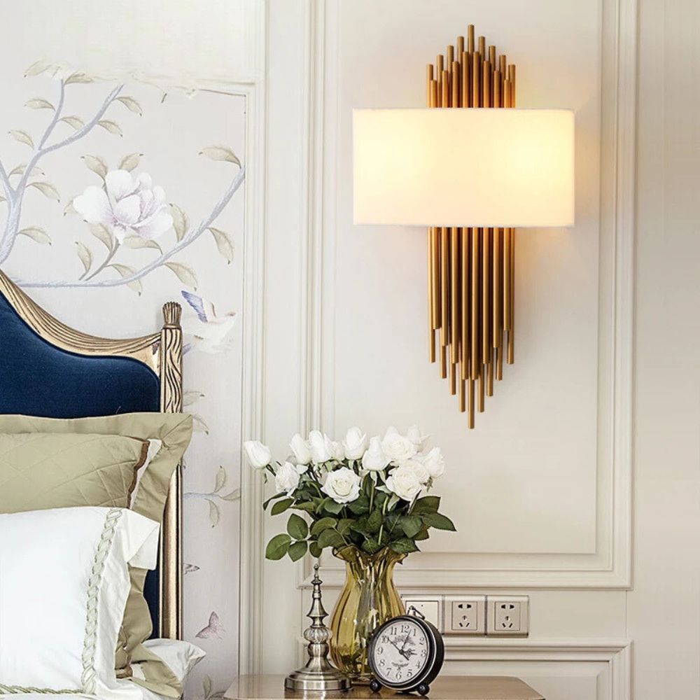 American Stainless Steel Light Luxury Living Room Wall Lamp