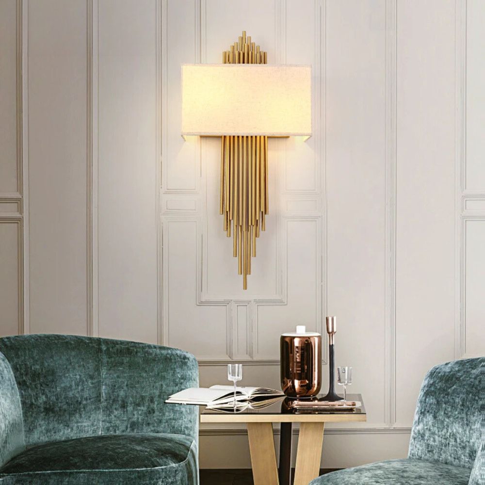 American Stainless Steel Light Luxury Living Room Wall Lamp