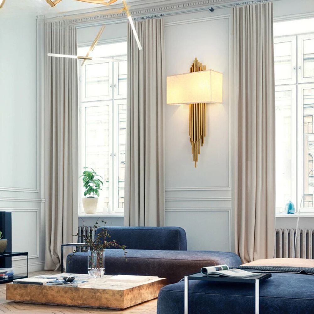 American Stainless Steel Light Luxury Living Room Wall Lamp