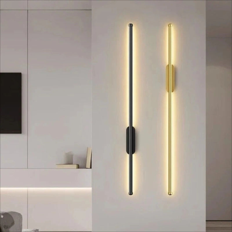 LED Linear Wall Light Sleek & Minimalist black and gold