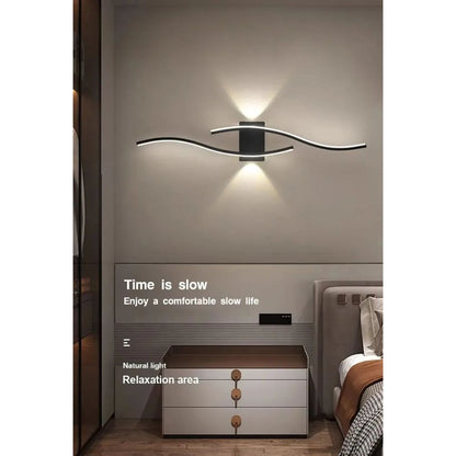 Black Gold Indoor LED Strip Hyperbolic Wall Lamp