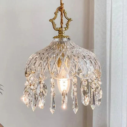 French Vintage Brass Glass Chandelier Indoor LED Luxury Art Chandelier