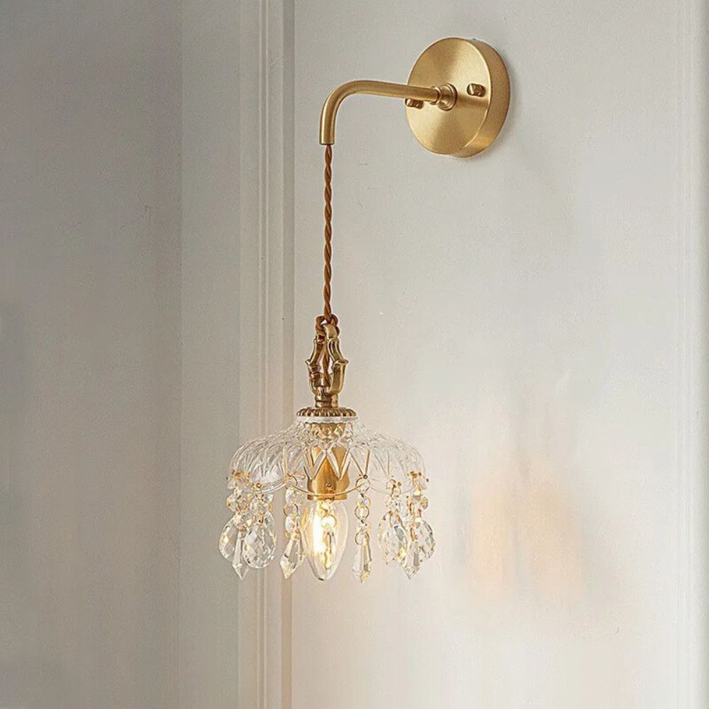 French Vintage Brass Glass Chandelier Indoor LED Luxury Art Chandelier