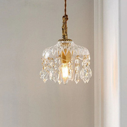 French Vintage Brass Glass Chandelier Indoor LED Luxury Art Chandelier
