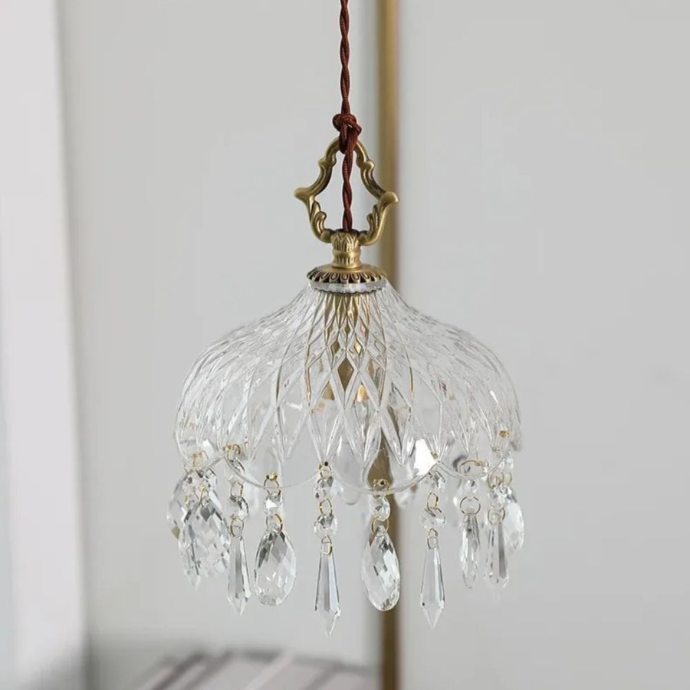 French Vintage Brass Glass Chandelier Indoor LED Luxury Art Chandelier