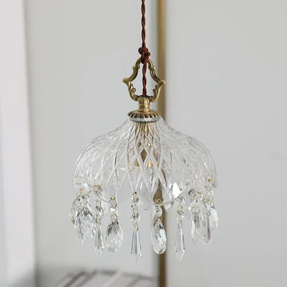 French Vintage Brass Glass Chandelier Indoor LED Luxury Art Chandelier