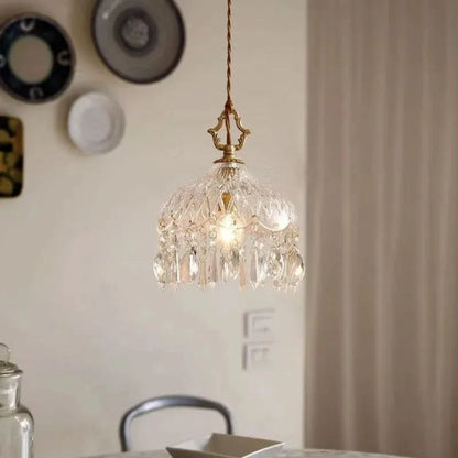French Vintage Brass Glass Chandelier Indoor LED Luxury Art Chandelier