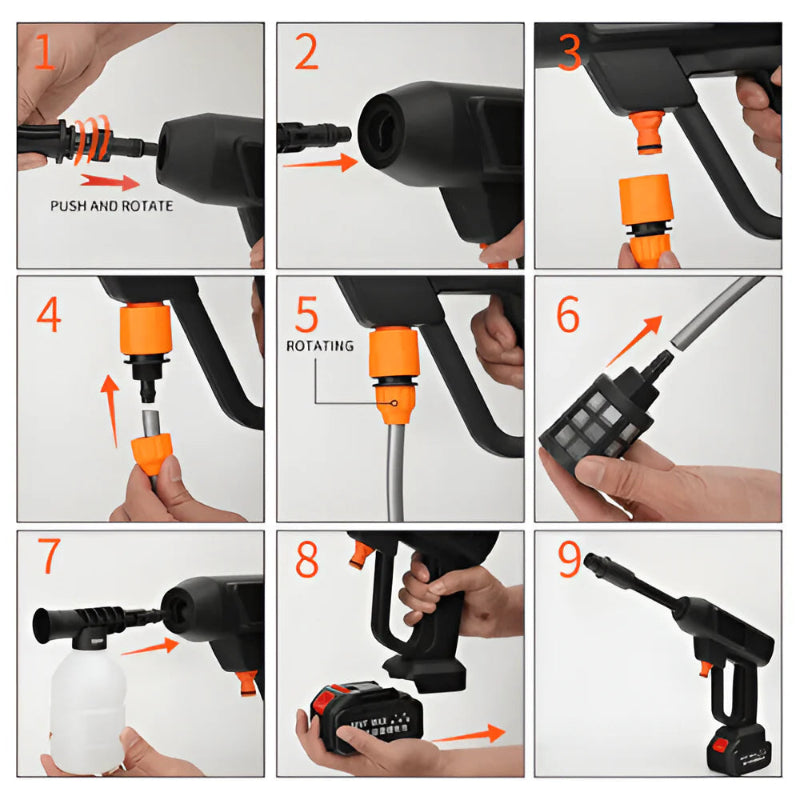 High-Pressure Washer - Rechargeable & Multi-Spray Modes5