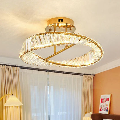 Luxury K9 Crystal Ceiling Lamps Stainless Steel LED