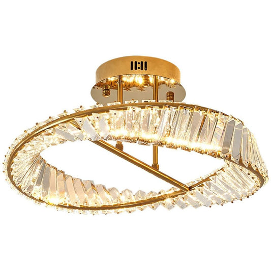 Luxury K9 Crystal Ceiling Lamps Stainless Steel LED