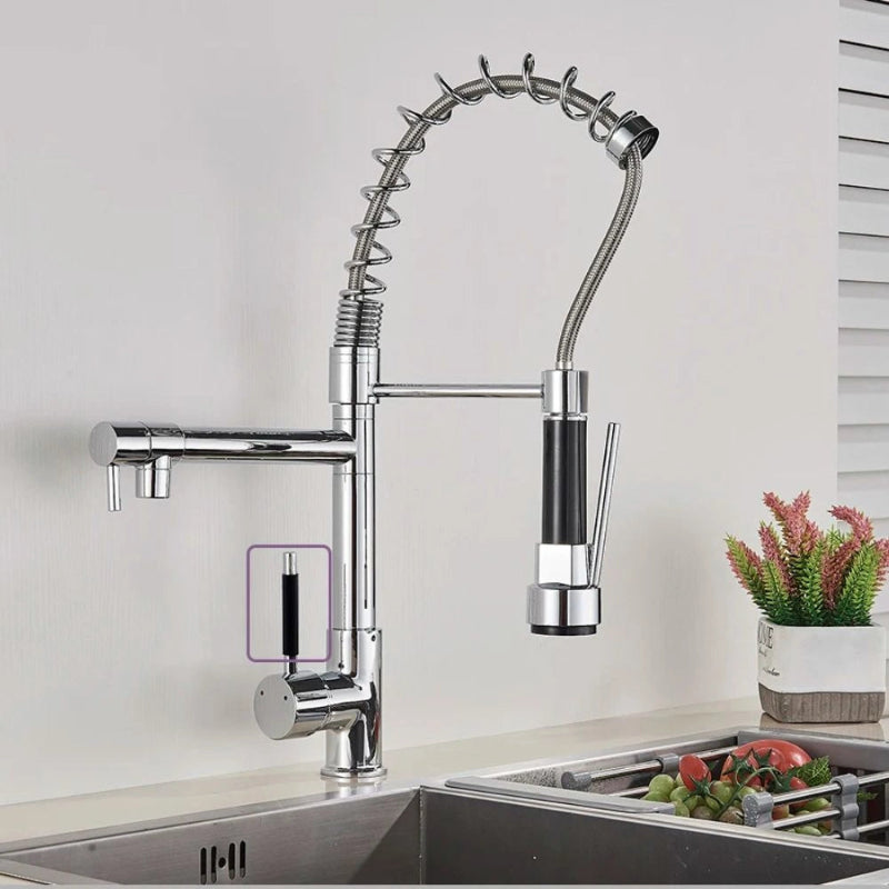  Kitchen Faucet Stainless Steel with Smart Sensor chrome & black