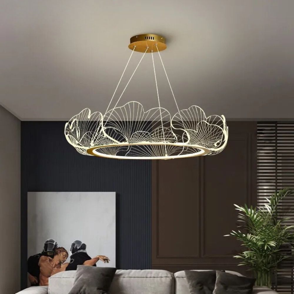 Lotus Leaf Art Chandelier Modern Simple Lamp