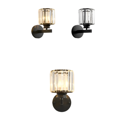 Modern Gold Wall Sconce with Crystal Glass Lampshade
