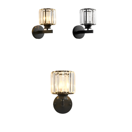 Modern Gold Wall Sconce with Crystal Glass Lampshade