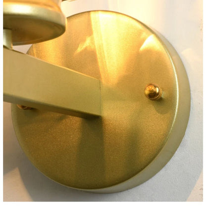 Modern Gold Wall Sconce with Crystal Glass Lampshade