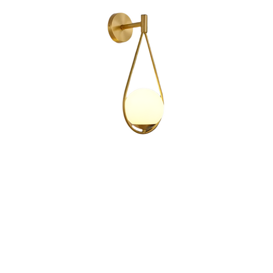 Modern Gold Wall Sconce with Frosted Glass Globe