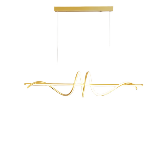 Modern LED Wave Pendant Light with Gold Finish