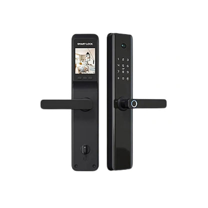 Smart Door Lock – Fingerprint, Camera, Wi-Fi & App Control black
