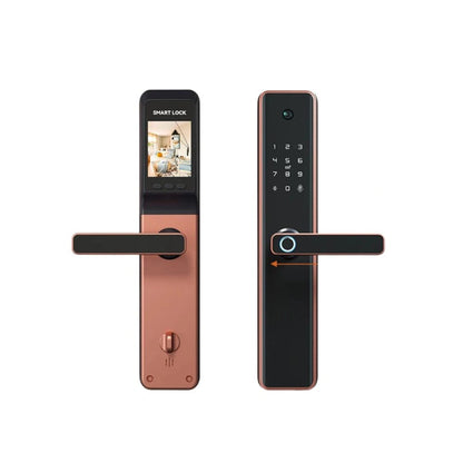 Smart Door Lock – Fingerprint, Camera, Wi-Fi & App Control bronze