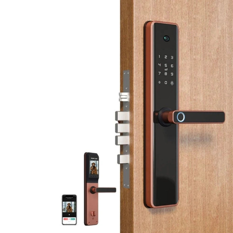 Smart Door Lock – Fingerprint, Camera, Wi-Fi & App Control bronze2