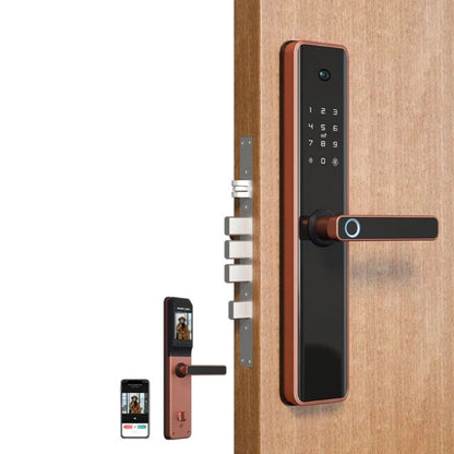 Smart Door Lock – Fingerprint, Camera, Wi-Fi & App Control bronze2