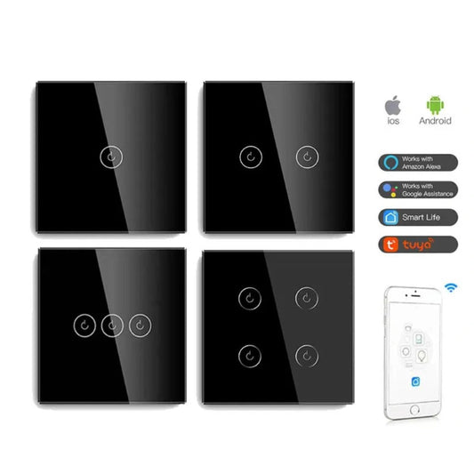 Smart Wi-Fi Touch Light Switch – Seamless Voice and App Control black