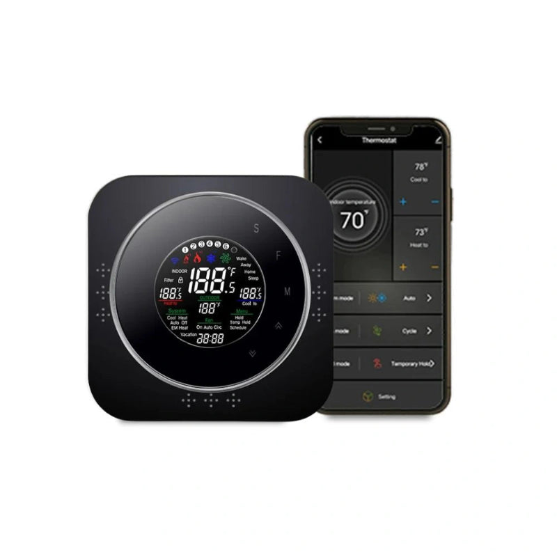 Smart WiFi Thermostat for Heating & Cooling black
