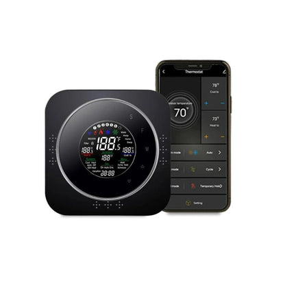Smart WiFi Thermostat for Heating & Cooling black