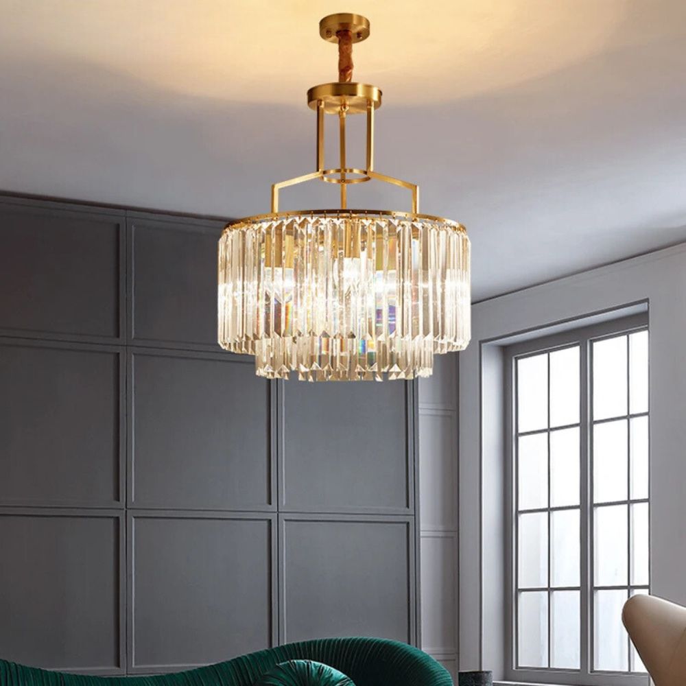 Post-modern Nordic Simple Copper Crystal Chandelier