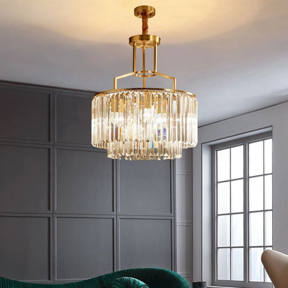 Post-modern Nordic Simple Copper Crystal Chandelier