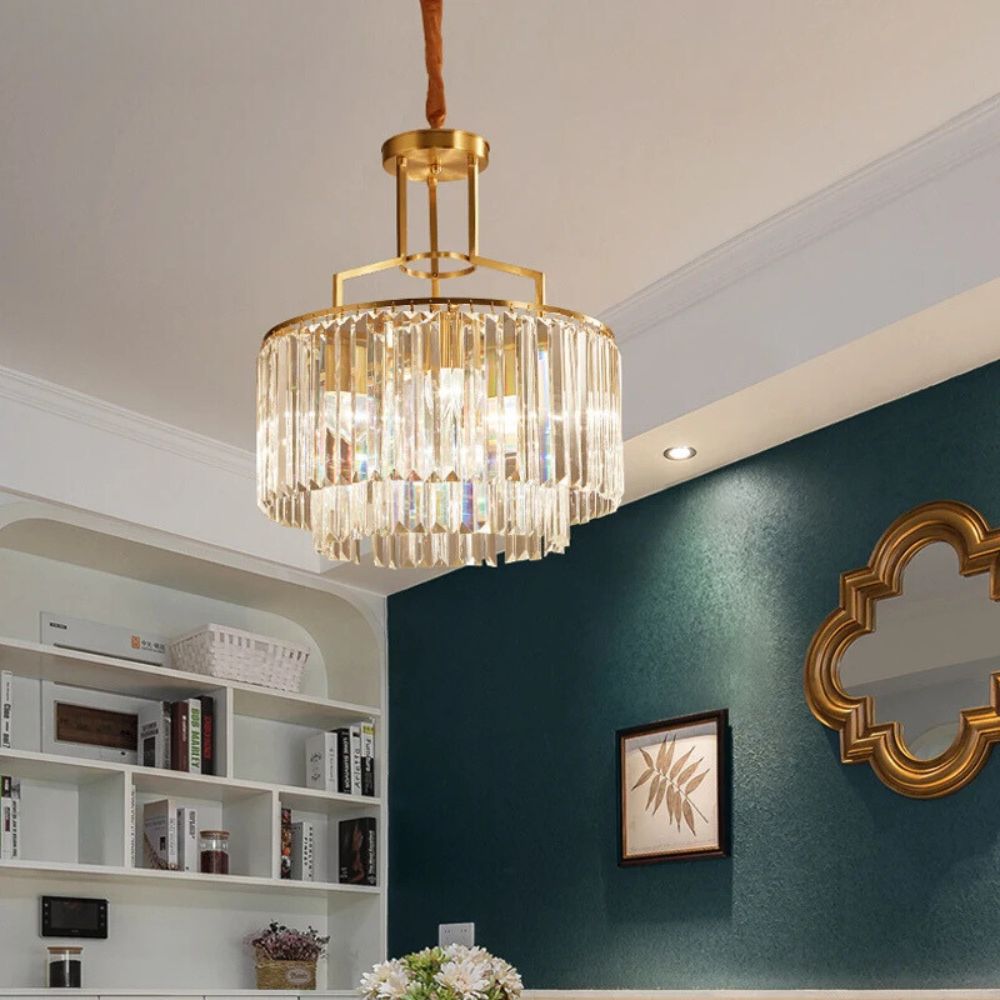 Post-modern Nordic Simple Copper Crystal Chandelier