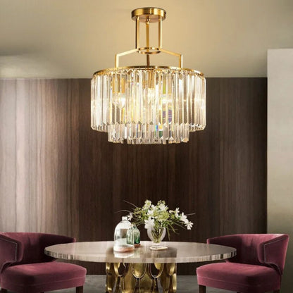 Post-modern Nordic Simple Copper Crystal Chandelier