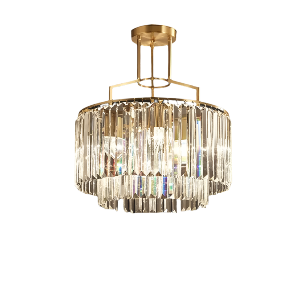 Post-modern Nordic Simple Copper Crystal Chandelier